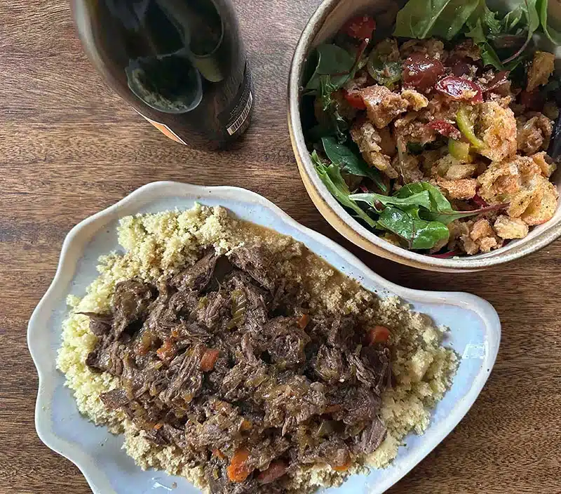 Braised scotch tender with couscous
