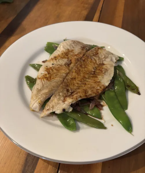 Fluke with Soy-Balsamic Glaze